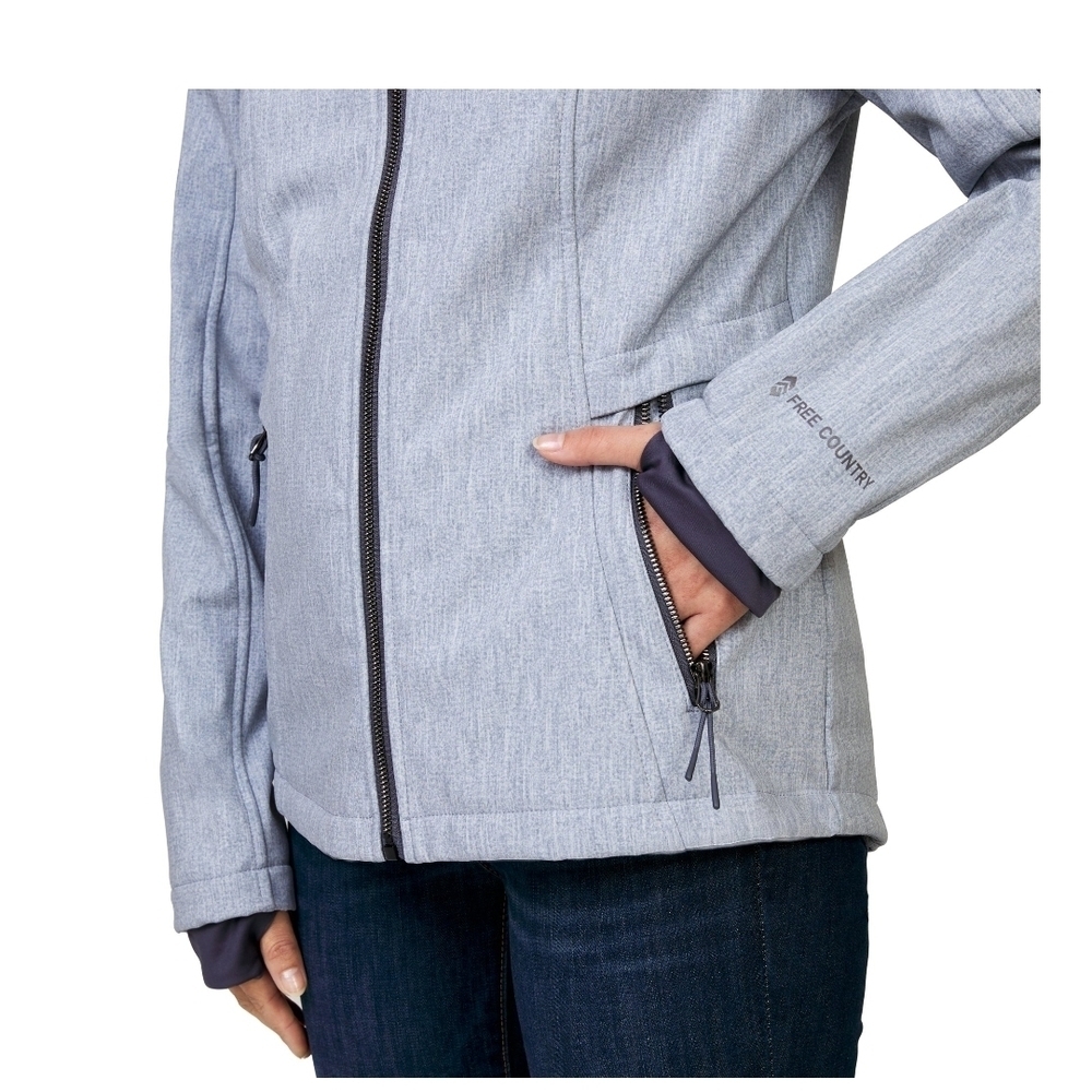 Women's Gray Hooded Jacket - Picture 6 of 11